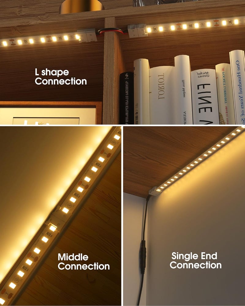 HitLights LED Strip Connector 2Pin 8mm Connector Kit Include Solderless Gapless Connector, 6Inch Jumper Connector, DC Female and Connector, DC Jack Splitter for 3528 5050 LED Strips - Image 4